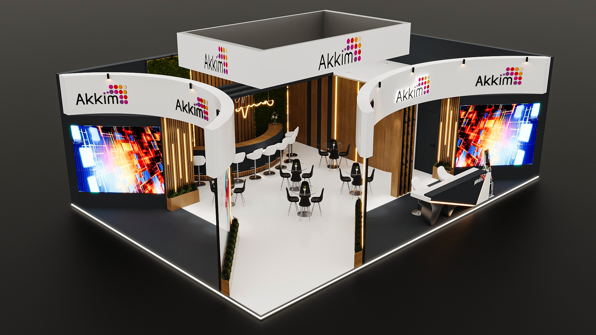 Akkim kimya firması için Exelus Expo tarafından tasarlanan ve kurulan fuar standı